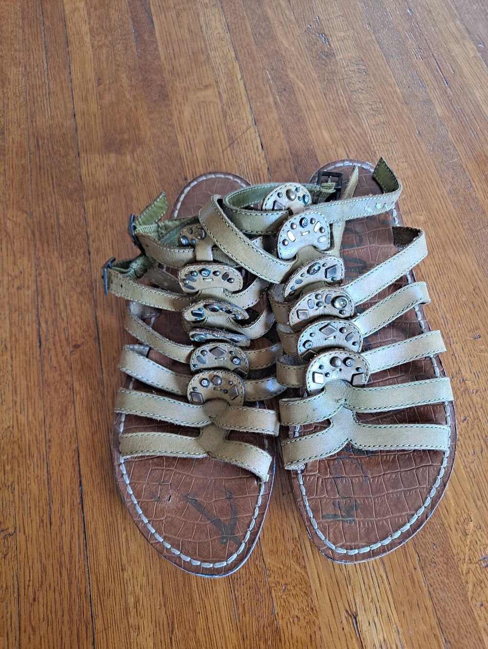Sam Edelman Olive Green Strappy Sandals